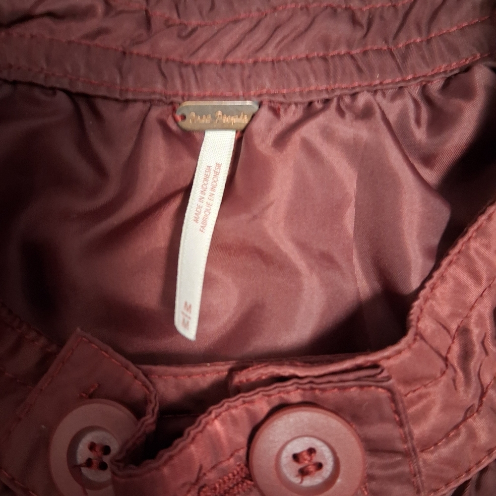 Free People Maroon bomber jacket Size Medium - Picture 2 of 4